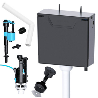 Viva Skylo Concealed Toilet Cistern with Black Dual Flush Push Button ...