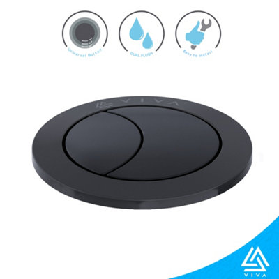 Viva Skylo Concealed Toilet Cistern with Black Dual Flush Push Button - Bottom OR Side Entry