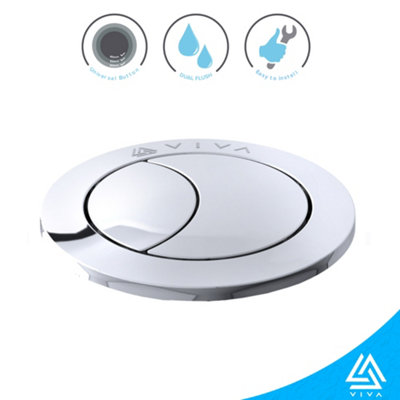 Viva Skylo Concealed Toilet Cistern with Chrome Dual Flush Push Button - Bottom OR Side Entry