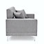 Viva Sofa, Grey Fabric Settee, 2 Seater, Living Room Furniture Set, Rectangular, Metal legs