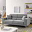 Viva Sofa, Grey Fabric Settee, 3 Seater, Living Room Furniture Set, Rectangular, Metal legs