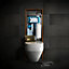 Viva via FNX Bathrooms™ Slim Wall Hung Toilet Concealed Cistern Frame 3 in 1 Set Inc. Connector Kit & Gloss White Flush Plate