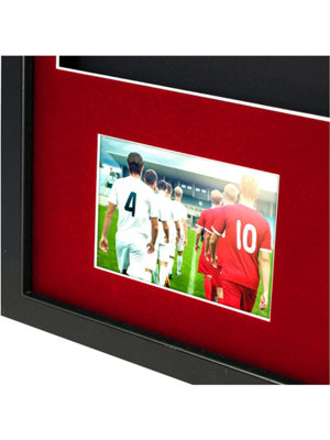 Vivarti DIY 3D Mounted + Double Aperture Sports Shirt Display Black Frame 50 x 70cm Red Mount, Black Backing Card