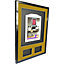 Vivarti DIY 3D Mounted + Double Aperture Sports Shirt Display Gloss Black Frame 50 x 70cm Gold Mount, Black Backing Card