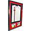 Vivarti DIY 3D Mounted + Double Aperture Sports Shirt Display Gloss Black Frame 61 x 91.5cm Red Mount, Black Backing Card