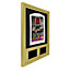 Vivarti DIY 3D Mounted + Double Aperture Sports Shirt Display Gold  Frame 50 x 70cm Gold Mount, Black Backing Card