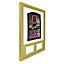 Vivarti DIY 3D Mounted + Double Aperture Sports Shirt Display Gold  Frame 50 x 70cm Gold Mount, White Backing Card
