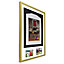 Vivarti DIY 3D Mounted + Double Aperture Sports Shirt Display Gold Frame 50 x 70cm White Mount, Black Backing Card