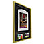 Vivarti DIY 3D Mounted + Double Aperture Sports Shirt Display Gold Frame 59.4 x 84cm Black Mount, Black Backing Card