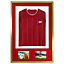 Vivarti DIY 3D Mounted + Double Aperture Sports Shirt Display Gold  Frame 59.4 x 84cm Red Mount, White Backing Card