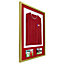 Vivarti DIY 3D Mounted + Double Aperture Sports Shirt Display Gold  Frame 59.4 x 84cm Red Mount, White Backing Card