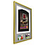 Vivarti DIY 3D Mounted + Double Aperture Sports Shirt Display Gold  Frame 59.4 x 84cm Silver Mount, White Backing Card