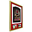 Vivarti DIY 3D Mounted + Double Aperture Sports Shirt Display Gold  Frame 61 x 91.5cm Red Mount, White Backing Card