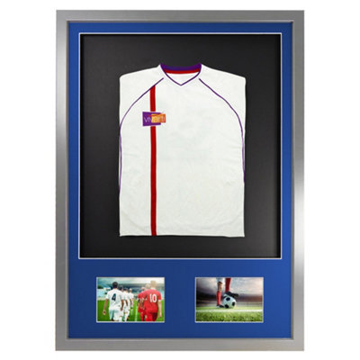 Vivarti DIY Junior standaard sportshirt display frame 50 x 70cm - zwart frame, zwart binnenframe, zwarte rugkaart