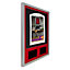 Vivarti DIY 3D Mounted + Double Aperture Sports Shirt Display Silver Frame 50 x 70cm Red Mount, Black Backing Card