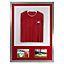 Vivarti DIY 3D Mounted + Double Aperture Sports Shirt Display Silver Frame 50 x 70cm Red Mount, White Backing Card