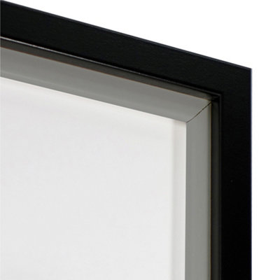 Vivarti DIY volwassen 3D-gemonteerd dubbel diafragma sportshirt display frame voor voetbalshirt, rugbyshirt, bandshirt schaduwdoos - 61 x 91,5 cm - glanzend zwart frame, witte montage, zwarte steunkaart
