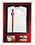Vivarti DIY 3D Mounted + Double Aperture Sports Shirt Display White  Frame 59.4 x 84cm Red Mount, Black Backing Card