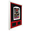 Vivarti DIY 3D Mounted + Double Aperture Sports Shirt Display White  Frame 59.4 x 84cm Red Mount, Black Backing Card