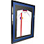 Vivarti DIY 3D Mounted Sports Shirt Display Gloss Black Frame with Colour Mounts 60 x 80cm Blue Mount, Black Backing Card