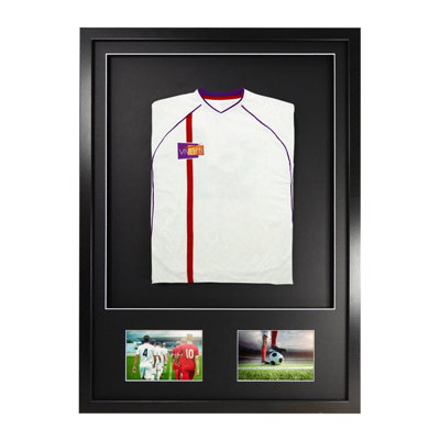 Vivarti DIY Sports Shirt 3D + Double Aperture Black  Frame 50 x 70cm Black Mount, Black Backing Card