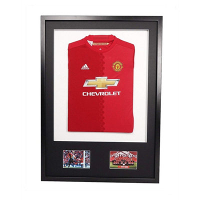 Vivarti DIY Sports Shirt 3D + Double Aperture Black  Frame 59.4 x 84cm Black Mount, White Backing Card