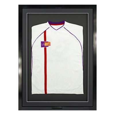 Vivarti DIY Sports Shirt Display 3D Gloss Black Frame 50 x 70cm Black Mount, Black Backing Card