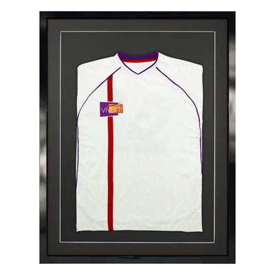 Vivarti DIY Sports Shirt Display 3D Gloss Black Frame 60 x 80cm Black Mount, Black Backing Card