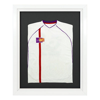Vivarti DIY Junior 3D Mounted dubbel diafragma sportshirt Display Frame A1 59,4 x 84 cm - eiken frame, witte montage, witte backing kaart