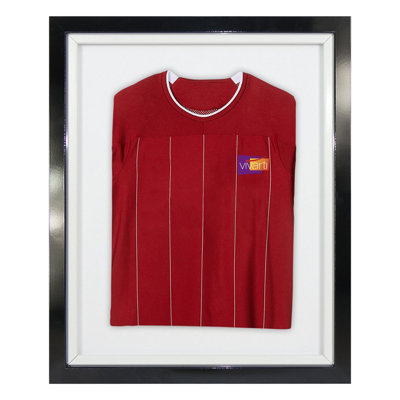 Vivarti DIY Sports Shirt Display Standard Gloss Black Frame 40 x 50cm White Inner Frame, White Backing Card