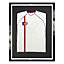 Vivarti DIY Sports Shirt Display Standard Gloss Black Frame 60 x 80cm White Inner Frame, Black Backing Card