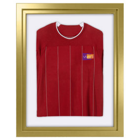 Vivarti DIY Sports Shirt Display Standard Gold Frame 40 x 50cm Gold Inner Frame, White Backing Card