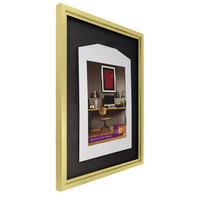Vivarti DIY Sports Shirt Display Standard Gold Frame 60 X 80cm Gold Inner Frame, Black Backing Card