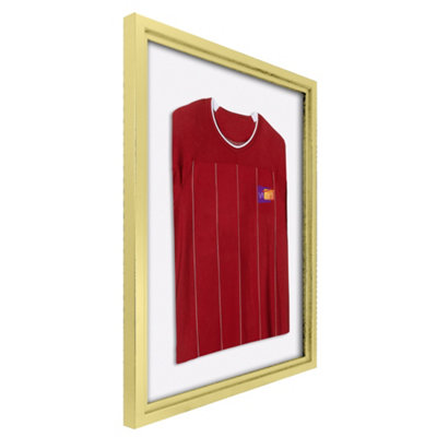 Vivarti DIY Sports Shirt Display Standard Gold Frame 60 X 80cm Gold Inner Frame, White Backing Card