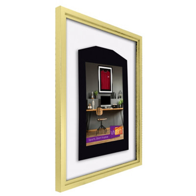 Vivarti DIY Sports Shirt Display Standard Gold Frame 60 X 80cm Gold Inner Frame, White Backing Card