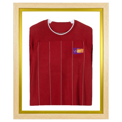 Vivarti DIY Sports Shirt Display Standard Oak Frame 40 x 50cm Gold Inner Frame, White Backing Card