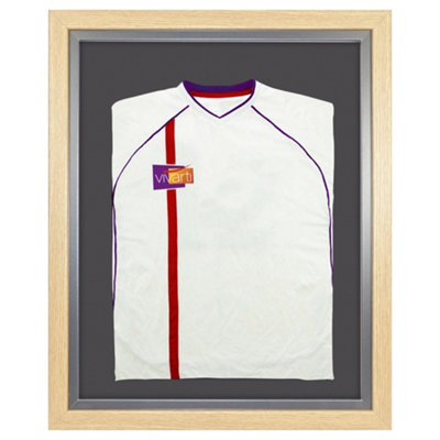 Shirt Frame Athena Premium Wood DIY Adult Standard Sports Shirt Display Frame For Football Shirt, Rugby Shirt, Band T-Shirt Shadow Box - 60 X 80cm - Black Frame Jersey Frame
