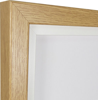 Vivarti DIY Sports Shirt Display Standard Oak Frame 40 x 50cm White Inner Frame, White Backing Card