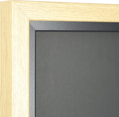Vivarti DIY Sports Shirt Display Standard Oak Frame 50 x 70cm Black Inner Frame, Black Backing Card