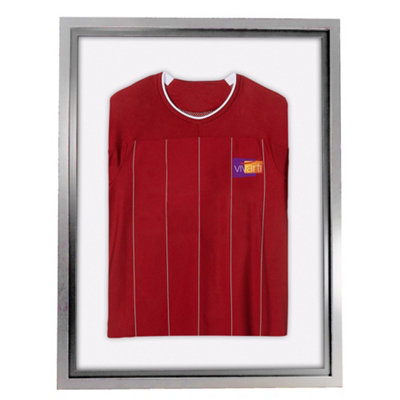 Vivarti DIY Sports Shirt Display Standard Silver Frame 60 X 80cm Silver Inner Frame, White Backing Card