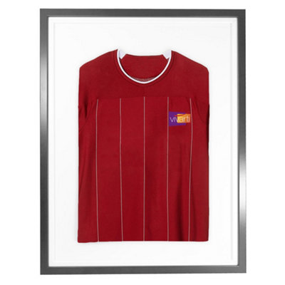 Vivarti DIY Sports Shirt Display Standard Silver Frame 60 x 80cm White Inner Frame, White Backing Card