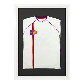 Vivarti DIY Sports Shirt Display Standard White Frame 50 x 70cm White Inner Frame, Black Backing Card
