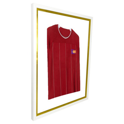 Vivarti DIY Sports Shirt Display Standard White Frame 60 X 80cm Gold Inner Frame, White Backing Card