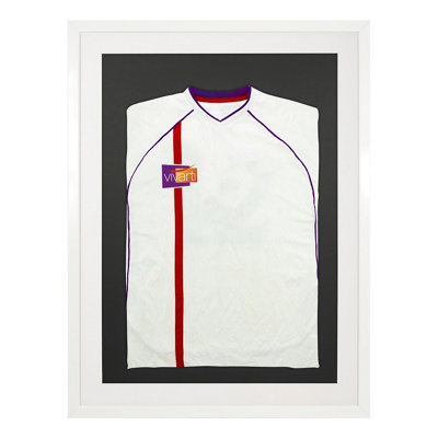 Vivarti DIY Sports Shirt Display Standard White Frame 60 x 80cm White Inner Frame, Black Backing Card