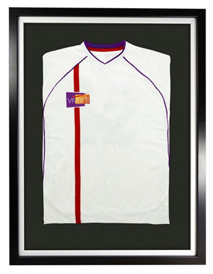 Vivarti DIY Sports Shirt Standard Black  Frame 50 x 70cm White Inner Frame, Black Backing Card