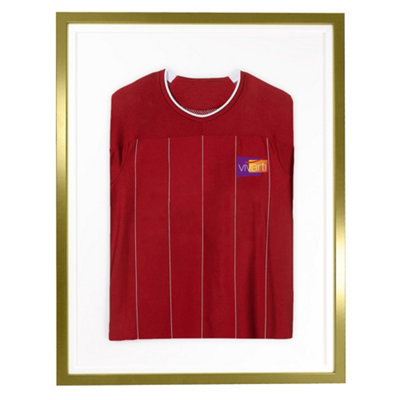 Vivarti DIY Standard Sports Shirt Display Gold Frame 50 x 70cm White Inner Frame, White Backing Card