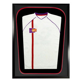 Vivarti DIY Tapered 3D Double Mounted Sports Shirt Display Black Frame 40 x 50cm Black/Red Mount,Black Backing Card