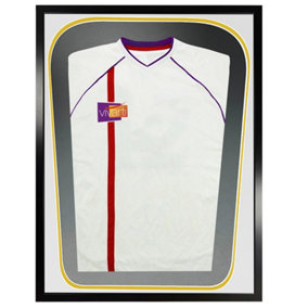 Vivarti DIY Tapered 3D Double Mounted Sports Shirt Display Black Frame 60 x 80cm White/Gold Mount,Black Backing Card