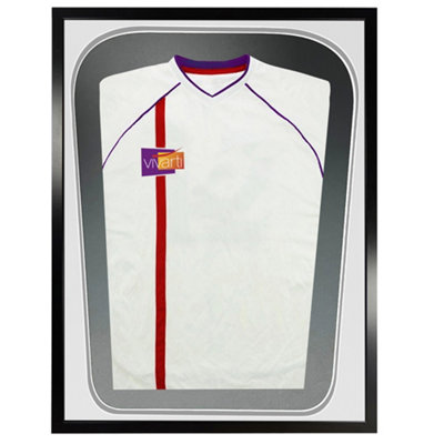 Vivarti DIY Tapered 3D Double Mounted Sports Shirt Display Black Frame 60 x 80cm White/Silver Mount,Black Backing Card