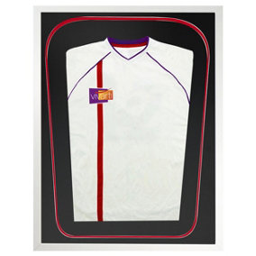 Vivarti DIY Tapered 3D Double Mounted Sports Shirt Display Gloss White Frame 40 x 50cm Black/Red Mount,Black Backing Card